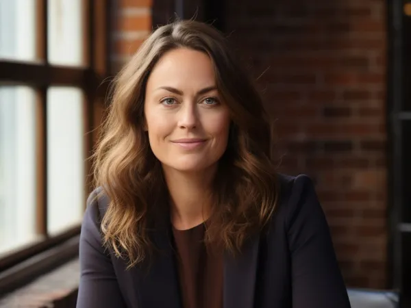 A portrait of a woman sitting